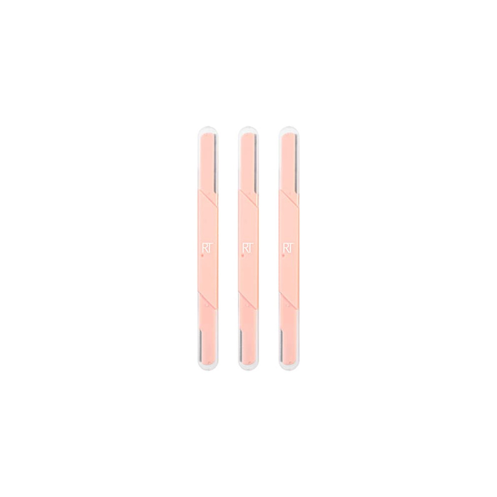 Face and Brow Razors, Exfoliating Dermaplaning, Women's Face Razor, Multipurpose Facial Razors, Precision Trimming for Peach Fuzz, 3 Piece Set, Orange