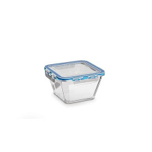 Glass Airtight Food Storage Container - 860ml Capacity with Clip Lock - Easy Storage & Keeps Food Fresh - Freezer & Oven Safe, P508542