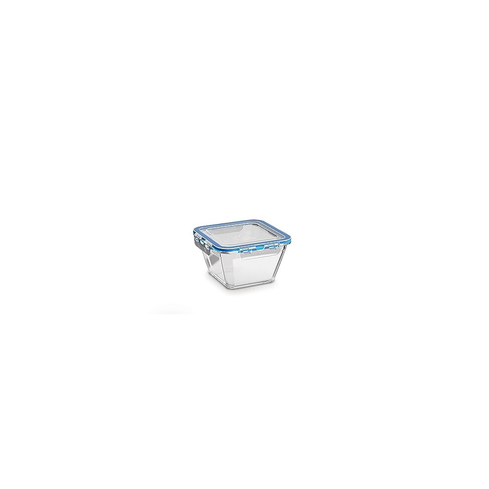 Glass Airtight Food Storage Container - 860ml Capacity with Clip Lock - Easy Storage & Keeps Food Fresh - Freezer & Oven Safe, P508542