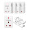 Remote Control Plug Socket, 13A/3120W Heavy Duty Wireless Light Switch, 30m/100ft Long Range, Programmable, CE and RoHS Listed, 5 Pack Sockets and 2 1