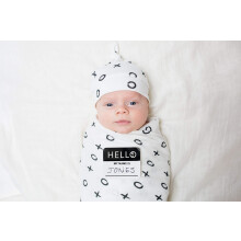 Lucky Baby L2-LJ642 Hat and Swaddle Set, Kisses and Hugs