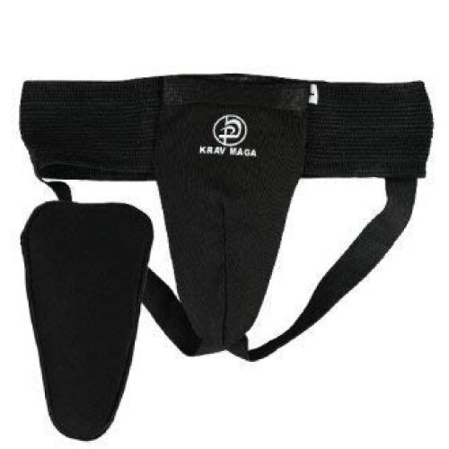 Black Ladies Elasticated Cotton Groin Guard W/Cup (Large)