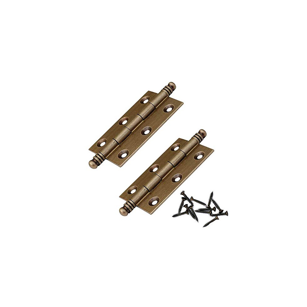 2Pcs Folding Butt Hinges Furniture Hardware Door Hinge Antique Pure Brass Hinges For Cabinet Cupboard Jewelry Box 791541465013