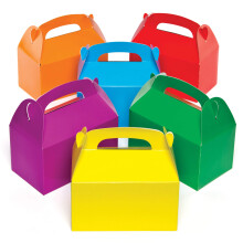 AG745 Coloured Party Gift Boxes for Children to Decorate Embellish and Fill In (Pack of 6), 15.5cm x 8.5cm x 9cm