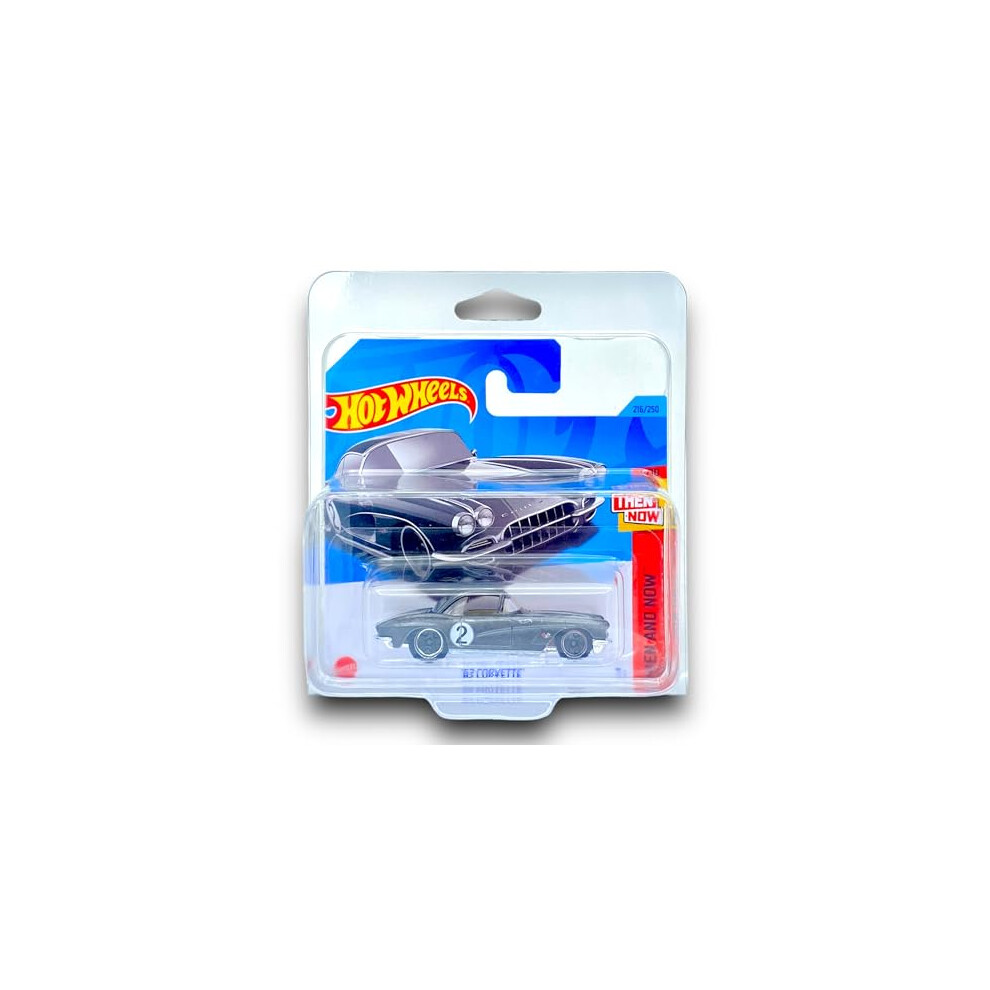 '62 Corvette (Silver) 5/10 Then and Now - 2023-216/250 (Short Card) - COMES IN A KLAS CAR KEEPER PROTECTIVE COLLECTORS CASE - HKJ42