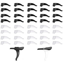 Non-Slip Glasses Temples, Soft Glasses, Ear Hooks, Glasses Holder, Silicone Hooks for Glasses, Silicone Frame Holder for Glasses (10 Pairs Black, 10