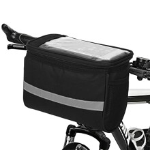 Bicycle Front Bag, MTB Bicycle Handlebar Bag Basket Bag Cooler Bag Reflective Strip