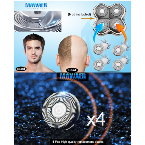 4pcs Head Shaver Replacement Blades for Skull Shaver 4 Head Replacement Blades 1