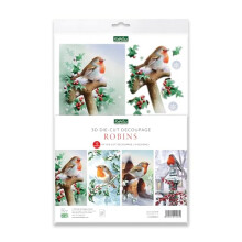 'Robins' 3D Die-Cut Decoupage (12-Sheet Pack) for Card Making