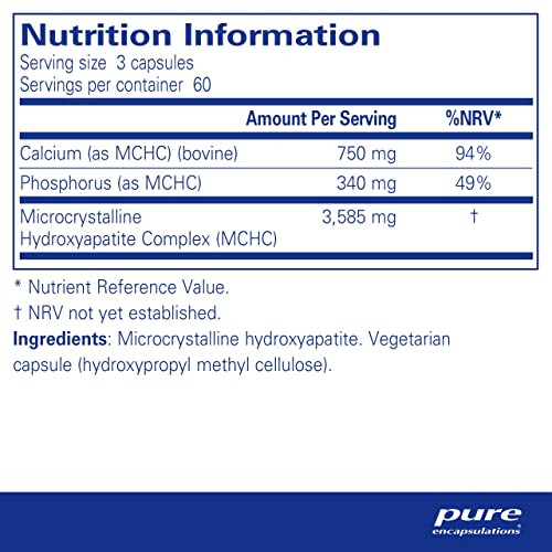 pure encapsulations - Calcium MCHA - Hypoallergenic Supplement for Bone Support - 180 Capsules 1