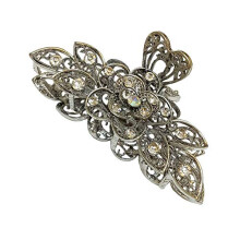 Women Girls Vintage Alloy Rhinestone Large Size Hair Jaw Clips Hairpin Fashion Retro Flowers Hair Claw Clip for Thick Hair (B#)