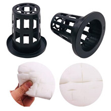 96pcs Hydroponic Planting Net Pot Cups with Sponge Plastic Mesh Pot Basket Garden Planting Grow Clone Bucket Containers (Black)