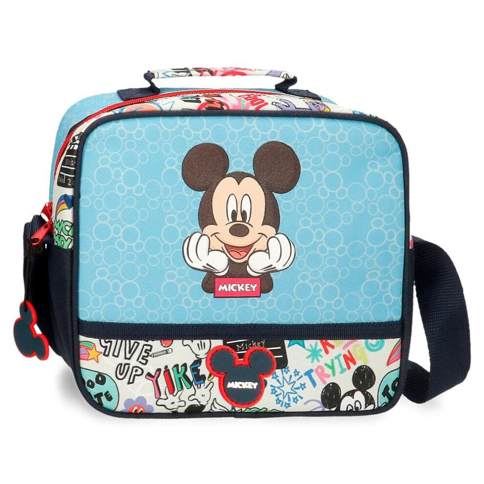 Mickey Be Cool Pencil Case three compartments Blue 22x12x5 cm Polyester