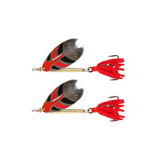 - 2 Pack of Quality VAPATAIL SILVER Classic Design Predator Spinners with Trebles & Tail (Multiple Blade Sizes 1 2 3 4 5 6) Pike Perch Trout (Blade