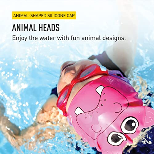 FINIS Animal Head Swim Cap (Hippo) 1