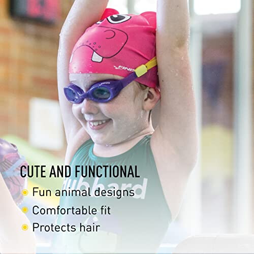 FINIS Animal Head Swim Cap (Hippo) 2