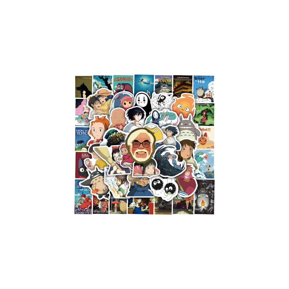 100pcs Miyazaki Hayao Animation Film Theme Stickers Set Random Sticker Decals for Water Bottle Laptop Cellphone Bicycle Motorcycle Car Bumper Luggage