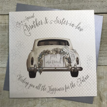 "Brother & Sister -in-Law Handmade Wedding Card, BD20 NEW,16cm x 16cm