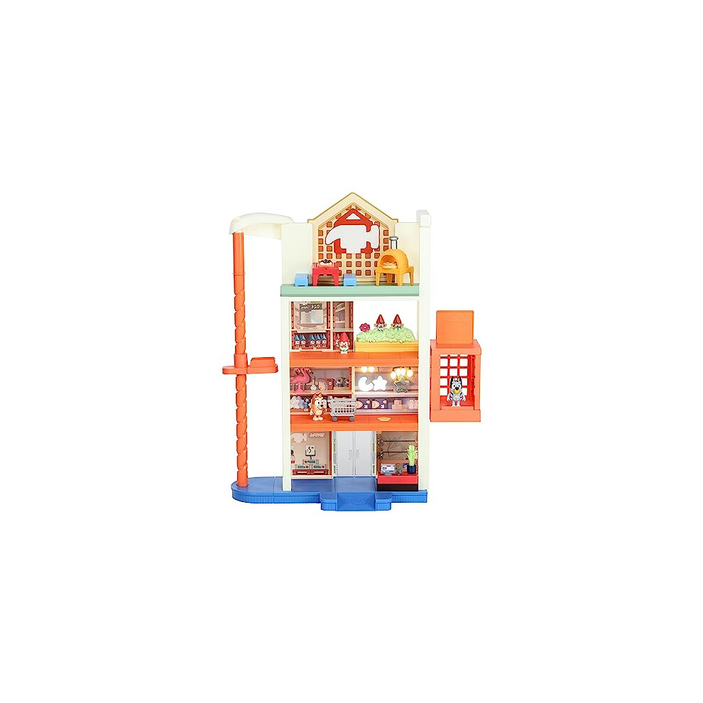 Hammerbarn Shopping Playset, 4 Level, 22" Tall Playset With Working Lift and Trolley Return, Including Lights and 45+ Sounds