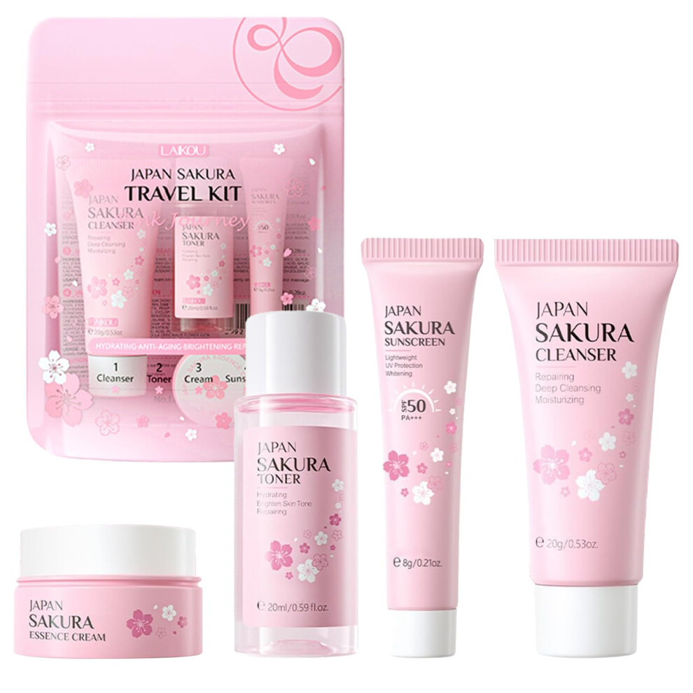 Skincare Set Skin Care for Teenage Girls Gift Set Facial Care Kits with Cleanser Toner Face Cream Sunscreen Skin Essentials Travel Kit for Pores