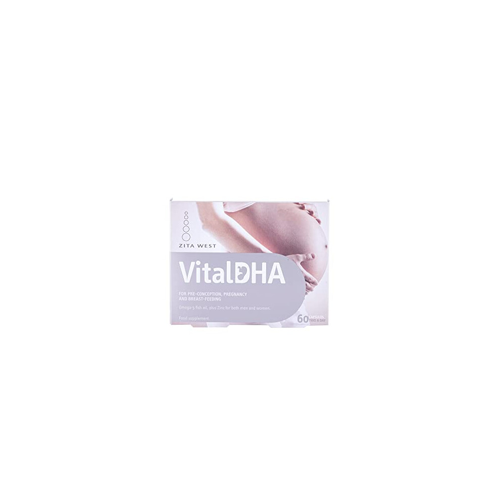Zita West Vital Dha With Omega 3 + Zinc For Fertility - Essential Multivitamins For Preconception, Pregnancy & Breastfeeding -Three Months Supply (Pack Of 3, 3