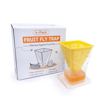 Fruit Fly Trap - 4 Pack - Non-Toxic No Baited Reusable Fruit Flies Catcher Environmentally Responsible Fruit Fly Killer Pet and People Safe
