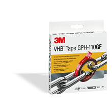 TapeGPH-110GF Adhesive, 19 mm x 3 m, 1.1 mm, Grey, Film Liner