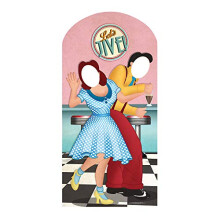 SC725 Party 1950s Grease Style Cardboard Cutout Stand In Perfect for Milestone Birthdays Height 192cm Width 94cm
