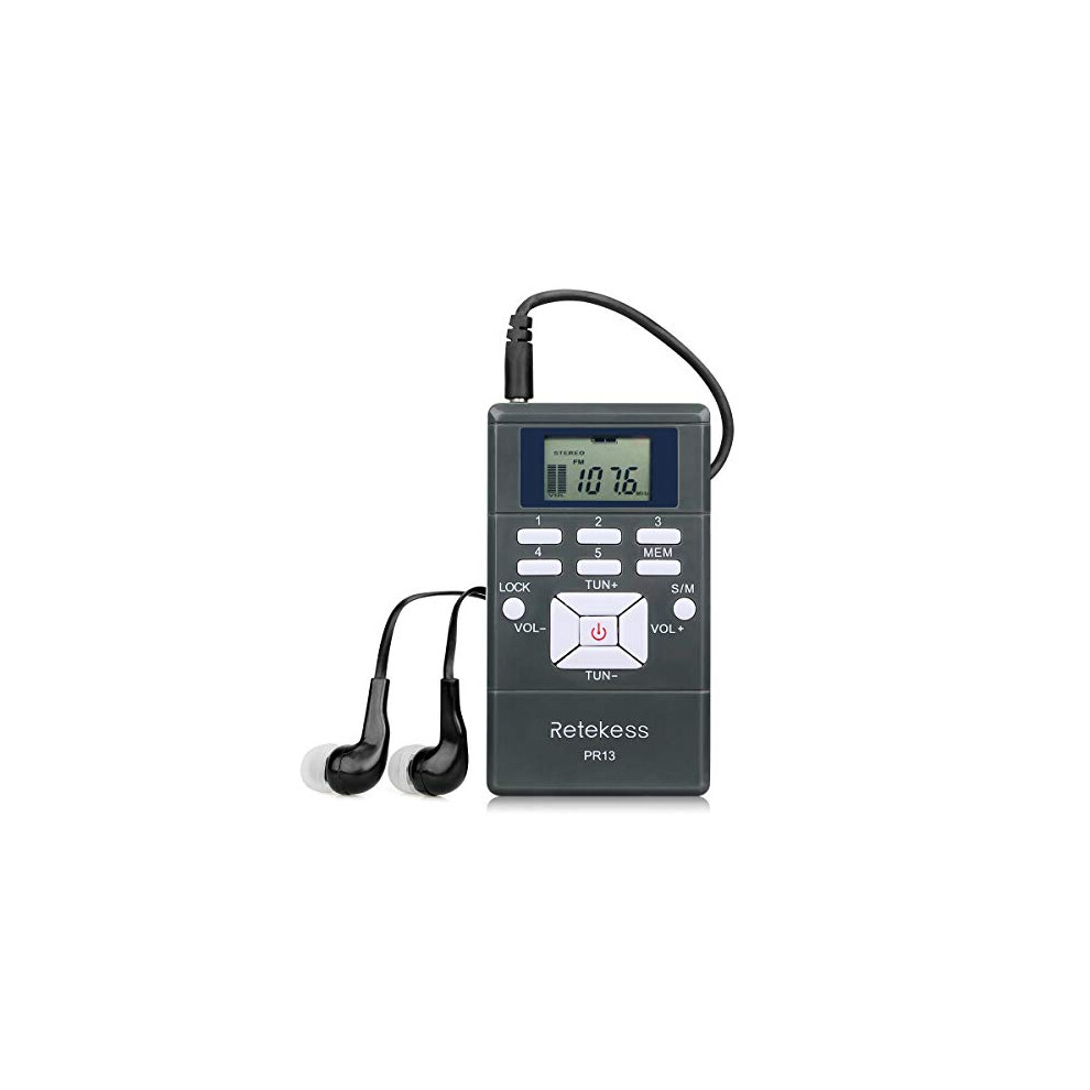 Pr13 Fm Radio Portable Mini Stereo Radio With Earphones Battery Powered For Conference Simultaneous Interpretation Tour Guide Team (Black) Black 714559005965