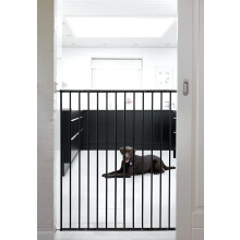 (Negro, 62.5cm - 106.8cm) Safetots Barrera de Seguridad Extra Alta para Escaleras con Fijación por Tornillos