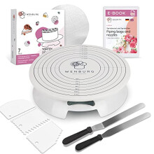 Cake Decorating Set | Cake Decorating Supplies Set with Piping Tips, Cake Plate, Lots of Accessories | Cake Turntable/Cake Stand (Cake Plates Set Chef
