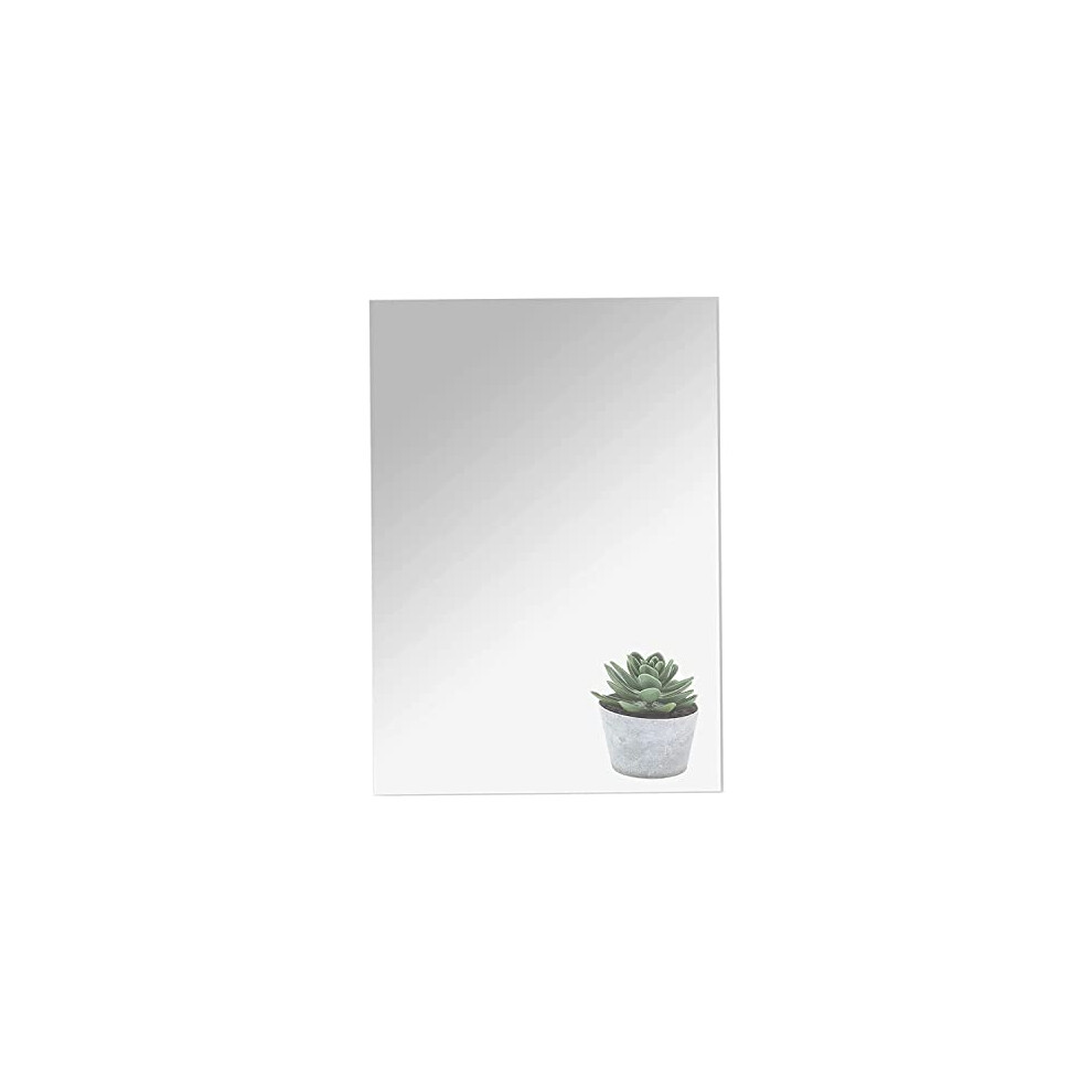 Wall Mirror 40 x 30cm Self Adhesive Mirror Removable Stick On Mirror Frameless Mirror Tiles for Home Gym Bedroom Living Room Dorm