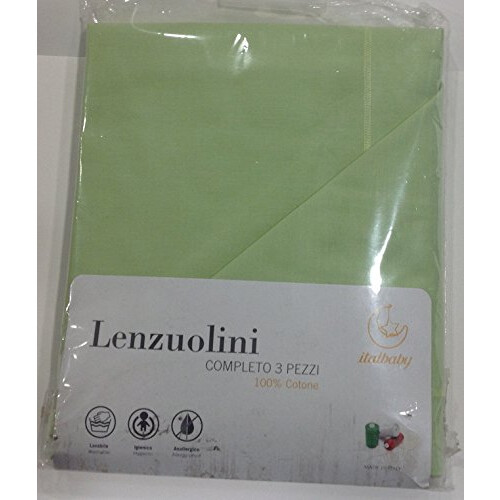 3 Piece Plain Cot Sheet Set, Lime, Multi-Color, One Size