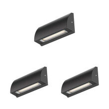 LED Spotlight/Stair Light SEGIN for Outdoor, IP54, Flat, Downlight, Black matt, Angular, 3,8 W, 265lm, Warm White, 3 pcs.