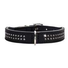 Diamond Petit Nickel-Plated Collar, 24/17 x 21 cm, 2X-Large, Nappa Black/Black