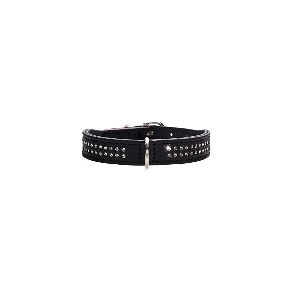 Diamond Petit Nickel-Plated Collar, 24/17 X 21 cm, 2X-Large, Nappa Black/Black