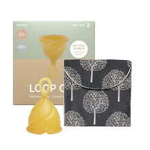 Hevea Loop Menstrual Cup Single-Pack Size 2 (Natural), Made from 100% Natural Rubber - Softest Period Cup - Wear for up to 12 Hours