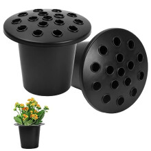 Set of 2 Black Memorial Grave Vases with Lids, Grave Flower Pot, Memorial Vase for Grave, Grave Vase for Grave Decoration, Flower Holder for Cemetery,