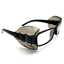 Eyeglass Wing, Anti-Slip On Clear Side Shields for Safety Glasses, Safety Glasses Flexible Side Shields- Fits Small to Medium Eyeglasses (Deep Brown)