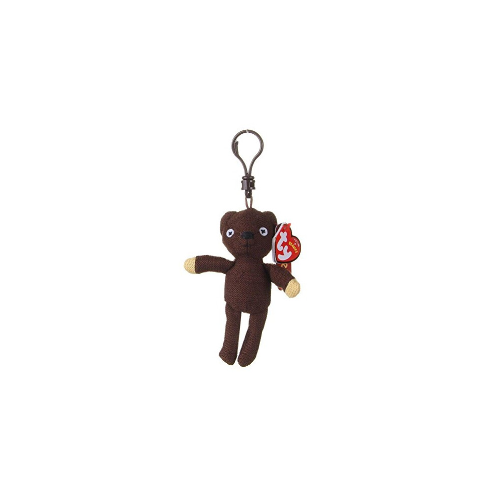 Ty Mr. Bean's Teddy Clip-On 4 Inches - Children Keyring, Cute & Comfort Keychain, Stuffed Toy Keyrings & Keychains