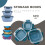 3-Piece Rectangular Plastic Storage Boxes with Lids - Airtight, BPA-Free, Stackable Tupperware Set (Grey) 400ml/800ml/1400ml | Model 024000180 3