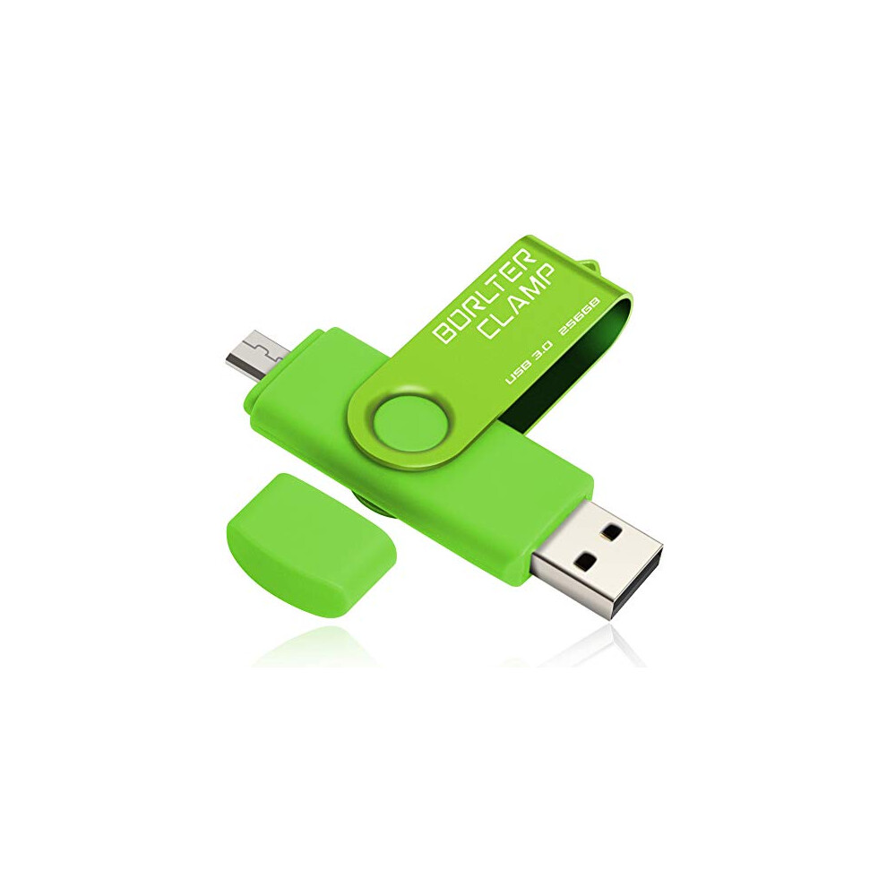 256Gb Dual Usb 3.0 Flash Drive Otg Memory Stick, Pendrive With Microusb Drive For Android Phone, Tablet And Computer (Green) Green 303277426482