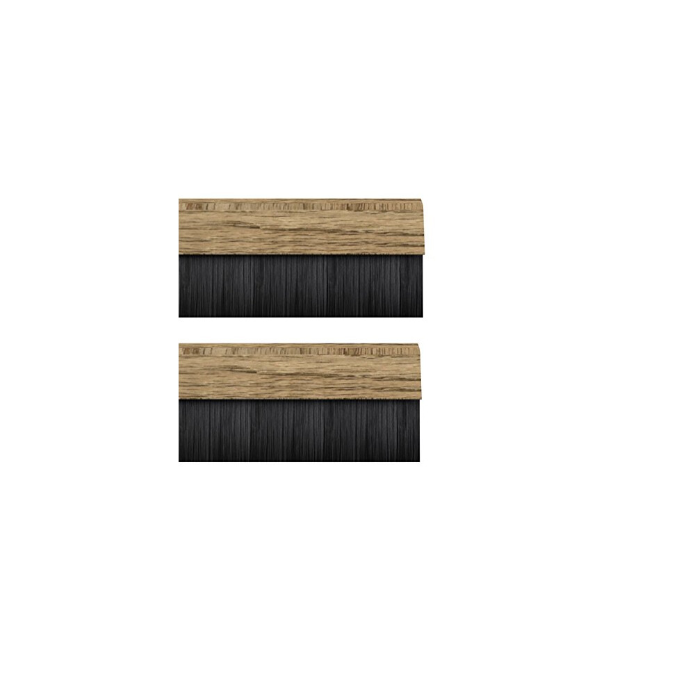 Stormguard 02Am0010838lwo Bds Cover Clip Bottom Of The Door Brush Draught Seal, Oak, 838 Mm, Set Of 2 Piece Light