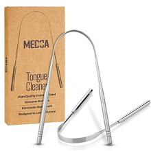 Tongue Scraper - Stainless Steel Tongue Cleaner Brush for Help Getting Rid of Bad Breath and Bacteria | Food Scraper to Keep Your Mouth & Teeth
