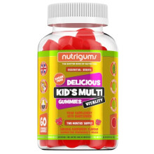 Kids Multi Vitality Gummy | Strawberry Flavour | 60 Vegan Gummies | Sugar Free | Multivitamin for Bones, Teeth, Immunity, Energy & Cognitive Function