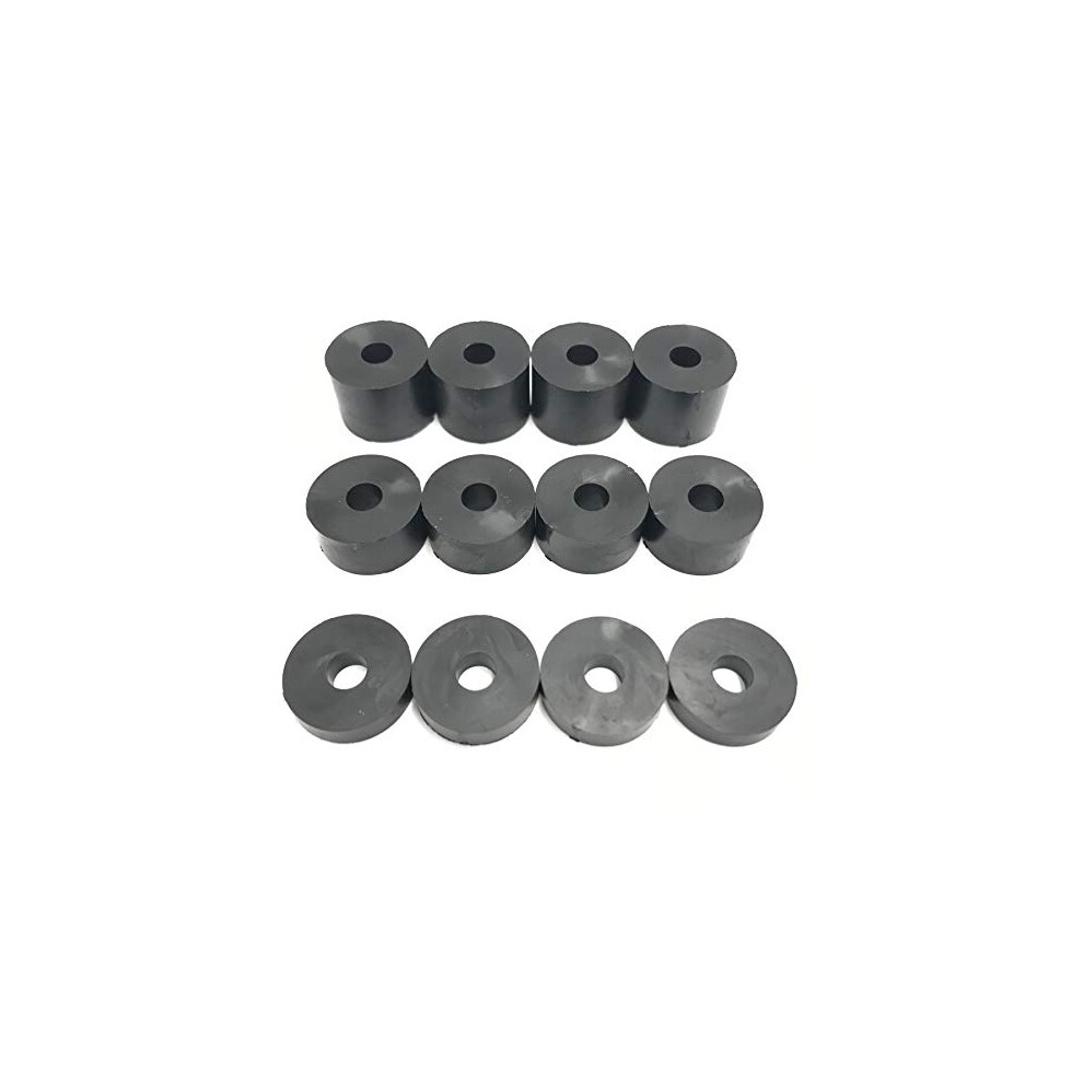 6Mm (M6) Medium Hard Rubber Spacers Standoff Washers (12 Pack) 4 X 15Mm, 4 X 10Mm, 2 X 5Mm Â Black 7437505489437