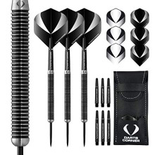 Corner Warfare Darts | Steel Tip Darts Set | 80% Tungsten Barrels | Black Ring, M1 24g (D0612)