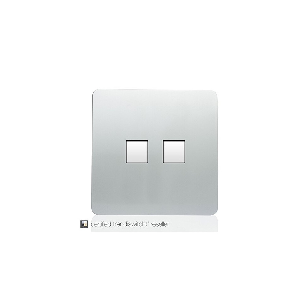Artistic Modern Glossy 2 Gang PC Ethernet Socket Silver CAT 5 or 6