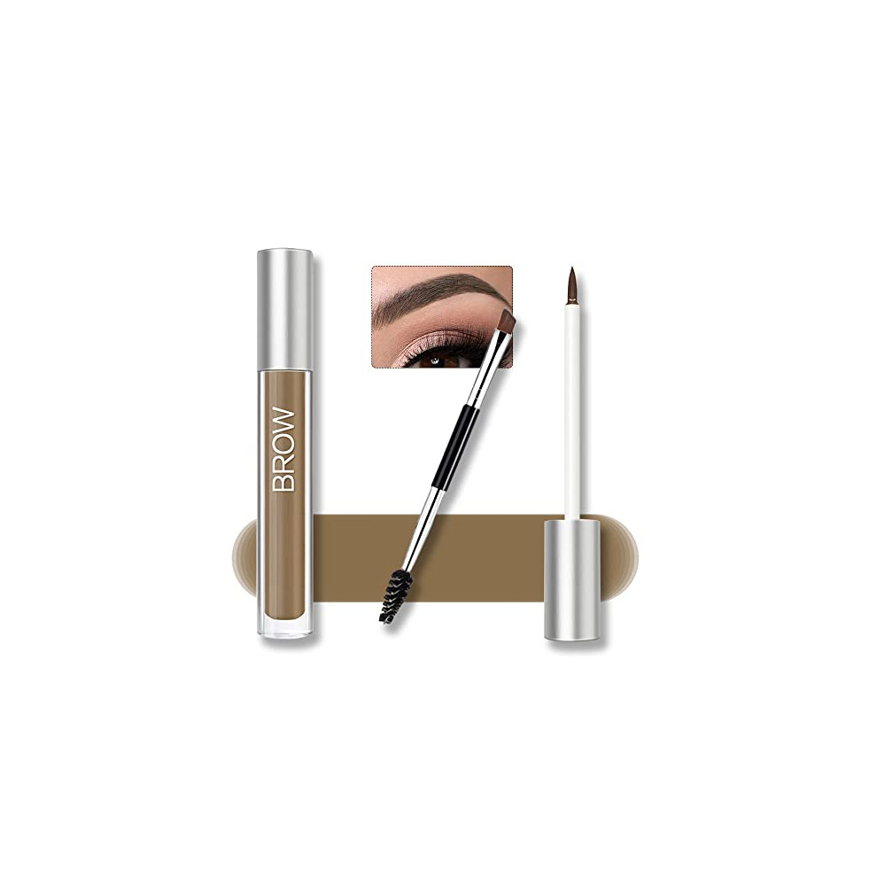 Zssemei Waterproof Eyebrow Gel For Long Lasting, Highly Tinted Liquid Eye Brow Makeup, Sweatproof, Natural (Brunette)