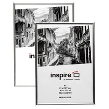 BACKLOADER A4 (21x29.7cm) Silver Picture Poster Photo Certificate Display Frame - 2 PACK Acrylic (Non-Glass) Front A4MARSIL-2PK